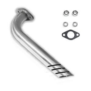 Header Exhuast Pipe Kit For Coleman CT200U BT200X KT196, Predator 212 Baja MB200 Doodlebug Mini Bike, Axis M200 212CC, Hisun 196cc Monster mega moto Engine, Go Kart (Silver)