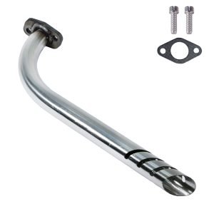 Header Exhuast Pipe Kit for Lifan 79cc Monster Mega Moto MM80 MMB105, Coleman RB100 105cc, Motovox MBX10 Orxyearth Dirt Kids Mini Bike Engine MMK80 Go Kart (Silver)