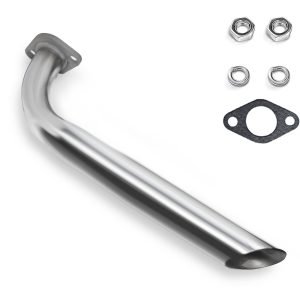 Header Pipe for Coleman BT200X CT200U EX KT196 196cc Mini Bike Go Kart Predator 212 224 Honda GX160 GX200 Clone Engine Baja Warrior MB200 Performance Parts (Silver)
