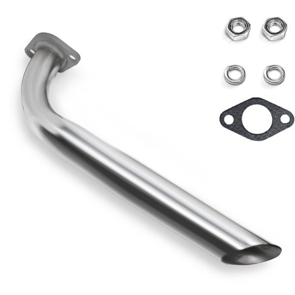 Header Pipe for Coleman BT200X CT200U EX KT196 196cc Mini Bike Go Kart Predator 212 224 Honda GX160 GX200 Clone Engine Baja Warrior MB200 Performance Parts (Silver)