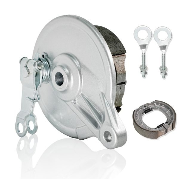 Rear Drum Brake Cover Shoe Kit w/Chain Tensioner for Coleman CT200U BT200X CT200UEX 196cc Hisun 200-3 200-7, Axis M200 Mini bike