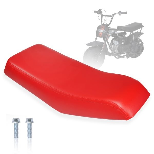 Upgraded New Seat for Monster Mega Moto MMB80 80cc MMB105 105cc, For Coleman Realtree RB100 RT100 Mini Bike Cushion Replacement parts (Red)