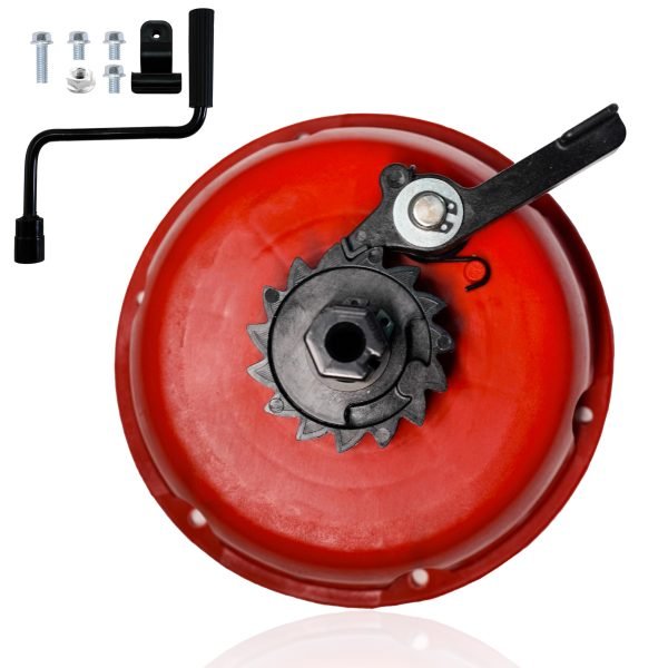 Easy Quick Fast Hand Crank Start Recoil Starter Assembly for Predator 212 Coleman B200R CT200U 200cc Mini Bike, KT196 Go Kart Pull Cord Start 196 Hisun Engine (Red)