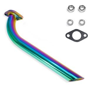 Header Pipe for Coleman BT200X CT200U EX KT196 196cc Mini Bike Go Kart Predator 212 224 Honda GX160 GX200 Clone Engine Baja Warrior MB200 Performance Parts (Rainbow)