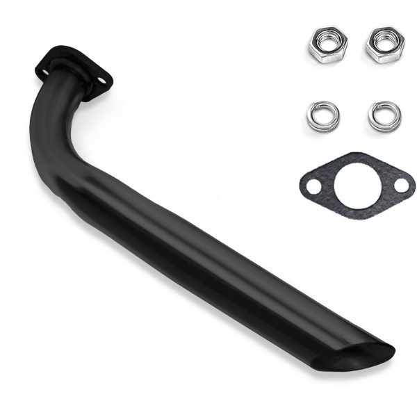 Stainless Steel Header Pipe for Coleman BT200X CT200U EX KT196 196cc Mini Bike Go Kart Predator 212 224 Honda GX160 GX200 Clone Engine Baja Warrior MB200 Performance Parts (Black)