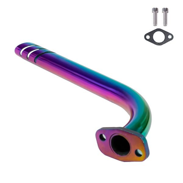 Header Exhuast Pipe Kit for Lifan 79cc Monster Mega Moto MM80 MMB105, Coleman RB100 105cc, Motovox MBX10 Orxyearth Dirt Kids Mini Bike Engine MMK80 Go Kart (Colorful)