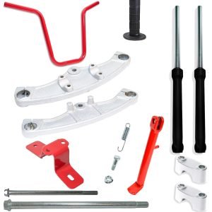 Raised Handlebar & kickstand FRONT FORK SUSPENSION KIT FOR Coleman CT200U BT200X CT200UEX 196cc Hisun 200-3 200-7, Axis M200 Mini bike (MIX)