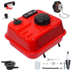Fuel Gauge Gas Fuel Tank w/ Roll Over Valve for Predator 212 6.5HP 60363 Hemi Engine, For Coleman B200 B200R CT200U BT200X CT200UEX Mini Bike (Red)