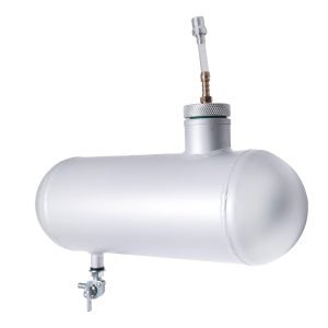 Side Aluminum Mini bike Gas Fuel Tank Cylinder 4x12'' for Coleman Baja Montser Mega moto Predator Hemi non 212 Engine, Massimo Axis RealTree Motovox Mototec Gas Bike, Go Kart Parts (Silver)