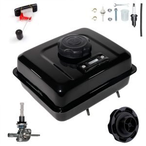 1 Gallon Gas Fuel Tank W/ Fuel Gauge & Petcock for Predator 212 Hemi Engine, Coleman CT200U BT200X 196cc Mini bike, Baja warrior MB200, 200cc Go kart Parts, Honda GX160 GX200 Motor