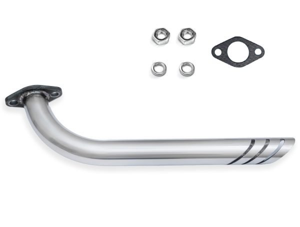 Header Exhaust Pipe Kit for Coleman CT100U CC100X 98cc Predator 79cc 3HP Engine, Massimo MB100 79cc Mini Bike, 154F 3.0 hp Engine Parts (Sliver) - Image 2