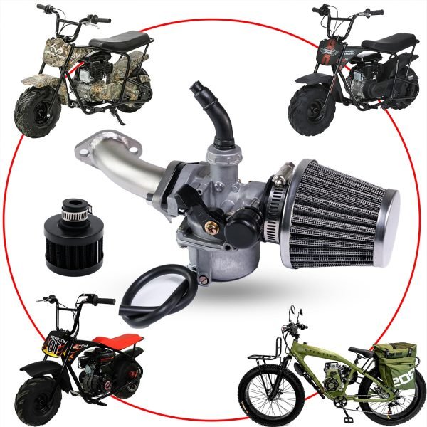 Stage 2 Kit Curved Manifold Racing Performance Slide intake pipe Carb for lifan 79cc 105cc Engine, Phatmoto Gas Bike, Monster Mega Moto MM80, for Coleman B100 Motovox MBX10 Baja DB30 Mini Bike - Image 2