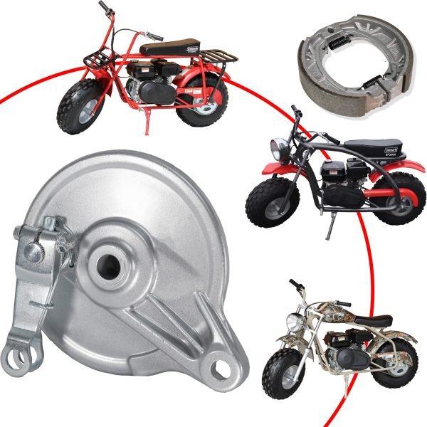 Rear Drum Brake Cover Shoe Kit w/Chain Tensioner for Coleman CT200U BT200X CT200UEX 196cc Hisun 200-3 200-7, Axis M200 Mini bike - Image 2