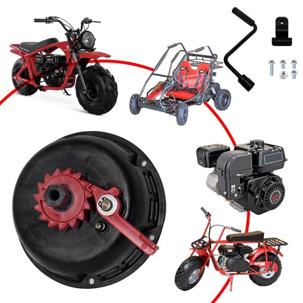 Easy Quick Hand Fast Crank Start Recoil Starter Assembly for Predator 212 Coleman B200R CT200U 200cc Mini Bike, KT196 Go Kart Pull Cord Start 196 Hisun Engine (Black) - Image 2