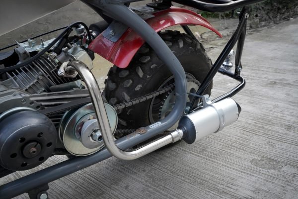 Performance Long Exhuast Pipe Muffler for Coleman BT200X CT200U EX KT196 196 Mini Bike Go Kart Predator 212 224 Honda GX160 Clone Engine Baja Warrior MB200 Parts (Silver) - Image 2