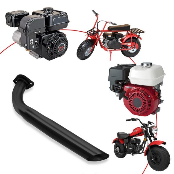 Stainless Steel Header Pipe for Coleman BT200X CT200U EX KT196 196cc Mini Bike Go Kart Predator 212 224 Honda GX160 GX200 Clone Engine Baja Warrior MB200 Performance Parts (Black) - Image 2