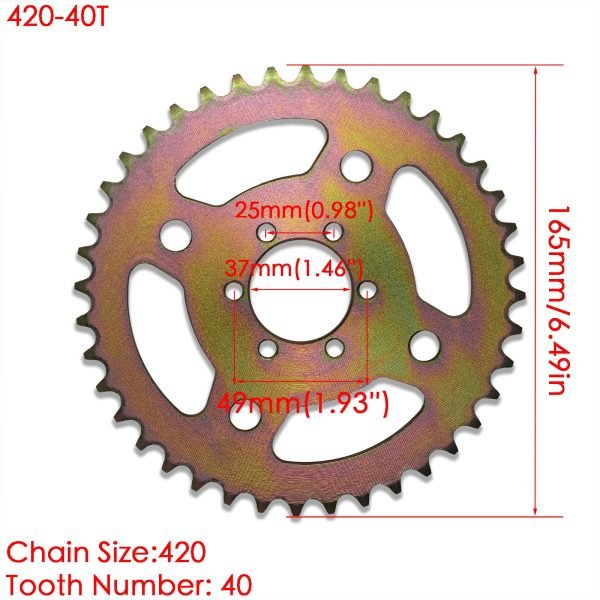40T High Speed Rear Chain 6 Hole Sprocket # 40 41 420 for Coleman CT100U CC100X Mega Moto MMB80 105 Baja Doodle Bug DB30 Motovox MBX10 Mini Bike - Image 2