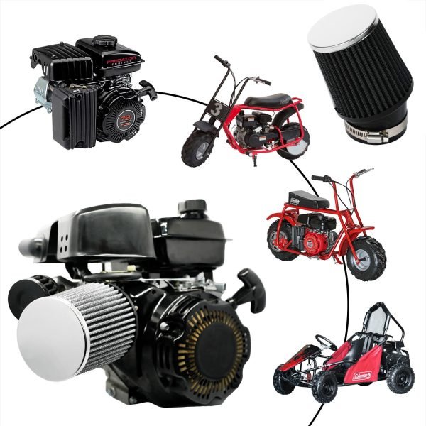 Performance Carburetor Carb Air Filter Adapter Kit for FRP GMB100 Coleman CT100U CC100X 98cc, Predator 79cc 3HP Engine, Massimo MB100 79cc Mini Bike, SK100 CK100 Go KartBlack - Image 2
