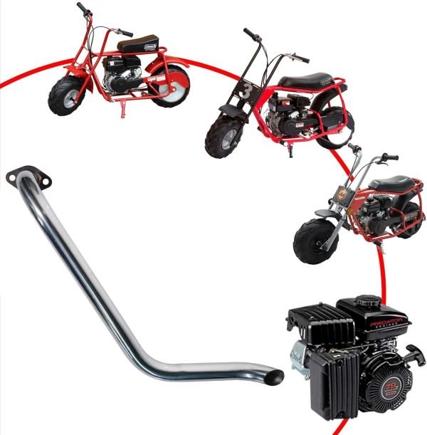 Left Tilt long pipe for Coleman CT100U CC100X 98cc, For FRP GMB100 Mini Bike Predator 79cc 3HP Engine, Massimo MB100 79cc Mini Bike, 154F 3.0 hp Engine Parts - Image 2