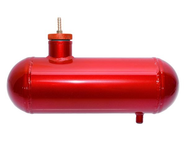 Side Aluminum Mini bike Gas Fuel Tank Cylinder 4x12'' for Coleman Baja Montser Mega moto Predator Hemi non 212 Engine, Massimo Axis RealTree Motovox Mototec Gas Bike, Go Kart Parts (Red) - Image 2