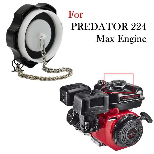 Gas Fuel Tank Cap w/Chain For Predator 224 Max Performance 6.6HP Engine, Predator 420cc Pressure Washer, DuroMax Generator XP5500E Gas Tank, Powerhorse Tillotson 212cc Ducar 212 Engine - Image 2