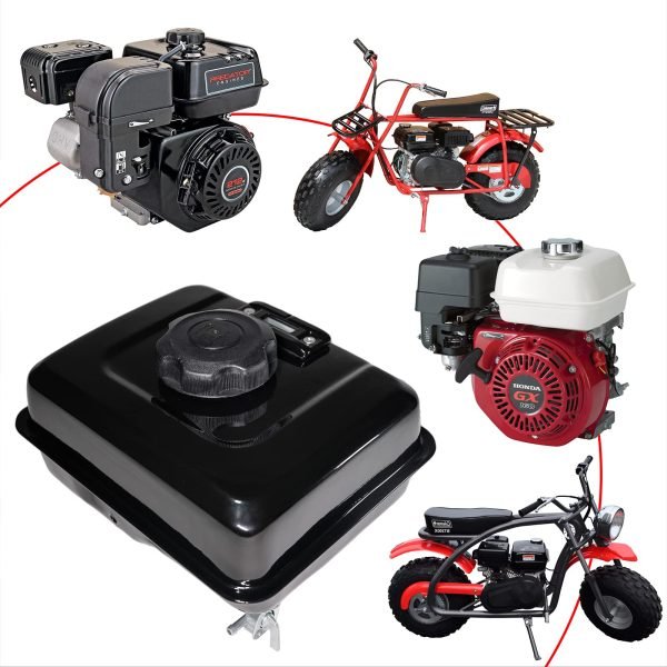 1 Gallon Gas Fuel Tank W/ Fuel Gauge & Petcock for Predator 212 Hemi Engine, Coleman CT200U BT200X 196cc Mini bike, Baja warrior MB200, 200cc Go kart Parts, Honda GX160 GX200 Motor - Image 2
