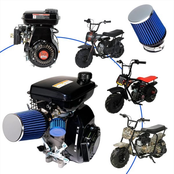 Carburetor Air Filter Adapter Kit for Monster Mega Moto MMB80 MMB105, Coleman B100 RB100 105cc, Motovox MBX10 Baja DB30 97cc Orxyearth Dirt Kids Mini Bike Lifan 80cc MMK80 Go Kart BLUE - Image 2