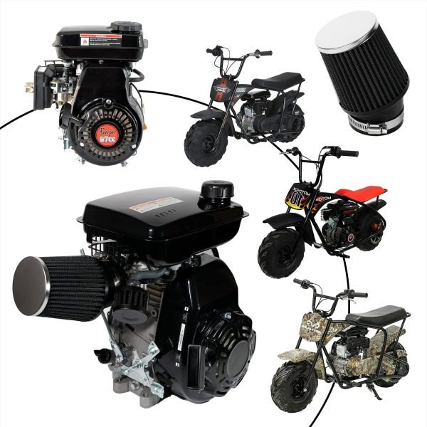 Carburetor Air Filter Adapter Kit for Monster Mega Moto MMB80 MMB105, Coleman B100 RB100 105cc, Motovox MBX10 Baja DB30 97cc Orxyearth Dirt Kids Mini Bike Lifan 80cc MMK80 Go Kart Black - Image 2
