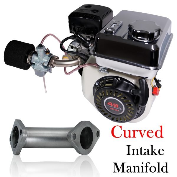 VM22 Carburetor w/Curved Manifold Performance Slide intake pipe Carb Kit For Predator 212cc GX200 Coleman CT200U BT200X Mini bike196 Clones Engine, KT196 Go kart (Obsidian Black) - Image 2