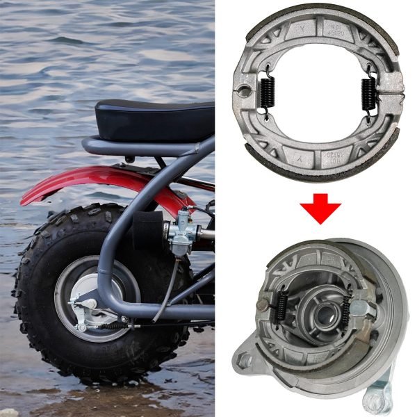 Rear Drum Brake Cover Shoe Kit w/Chain Tensioner for Coleman CT200U BT200X CT200UEX 196cc Hisun 200-3 200-7, Axis M200 Mini bike - Image 3