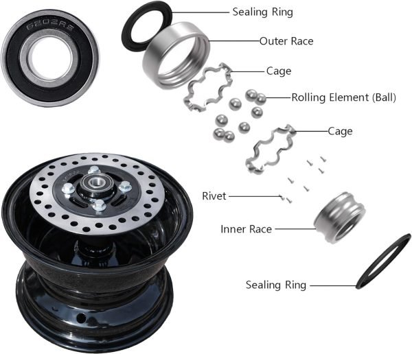 Rear Rim Disc Hydraulic Brake Kit For Coleman CT200U BT200X CT200U-EX BT200X-G BT200X-O CT200U-EXR, Axis M200196cc Hisun 200cc Mini Bike - Image 3