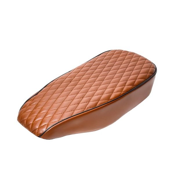 Brown Diamond Stitch Retro Upgraded 17'' Seat Cover for Coleman BT200X Mini Bike 196cc, Hisun 200-7 for Viper 200cc Trail Bike Cushion Replacement Parts - Image 3