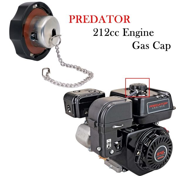 Gas Cap for Predator 212 Engine 6.5 HP (212cc) OHV Horizontal Shaft Gas Engine w/chain, Gas lid for Generac Gas Pressure Washer, Coleman Mini bike, Go kart Engine (Tab Lock) - Image 3