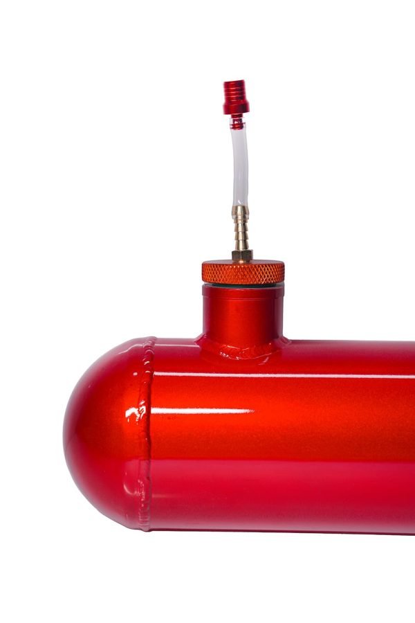 Side Aluminum Mini bike Gas Fuel Tank Cylinder 4x12'' for Coleman Baja Montser Mega moto Predator Hemi non 212 Engine, Massimo Axis RealTree Motovox Mototec Gas Bike, Go Kart Parts (Red) - Image 3