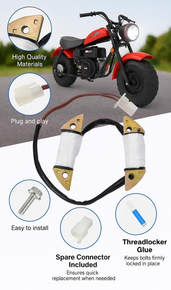 Headlight Charging Coil Assembly For Coleman CT200U BT200X, Predator 212cc, Baja MB165 MB200 Warrior Mini Bike, Honda 4HP-13HP Engine GX160 GX200, Mini Bikes, Go karts - Image 3