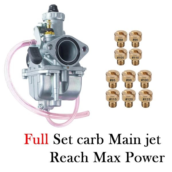 VM22 Carburetor w/Curved Manifold Performance Slide intake pipe Carb Kit For Predator 212cc GX200 Coleman Baja CT200U BT200X Mini bike 196 Clones Engine, KT196 Go kart (Rage Red) - Image 3