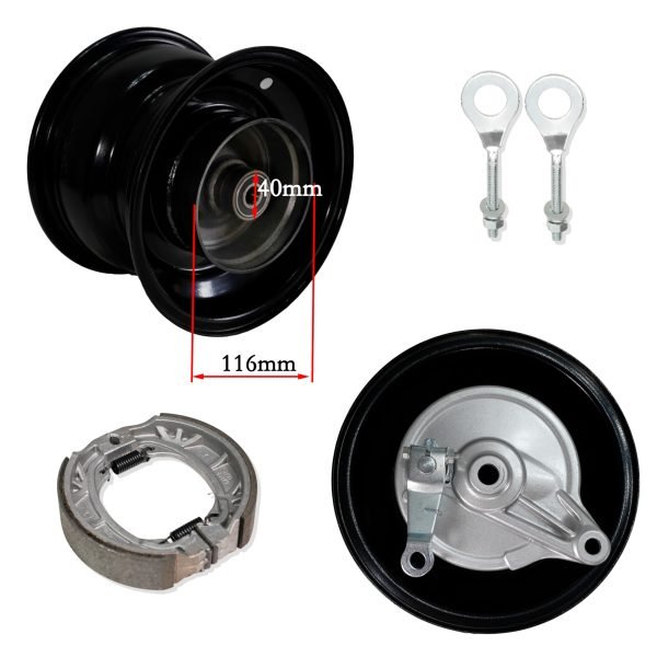 Rear Drum Brake Cover Shoe Kit w/Chain Tensioner for Coleman CT200U BT200X CT200UEX 196cc Hisun 200-3 200-7, Axis M200 Mini bike - Image 4