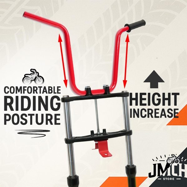 Raised Handlebar & kickstand FRONT FORK SUSPENSION KIT FOR Coleman CT200U BT200X CT200UEX 196cc Hisun 200-3 200-7, Axis M200 Mini bike (Black) - Image 4