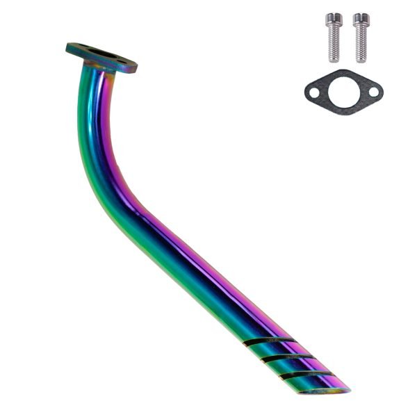 Header Exhuast Pipe Kit for Lifan 79cc Monster Mega Moto MM80 MMB105, Coleman RB100 105cc, Motovox MBX10 Orxyearth Dirt Kids Mini Bike Engine MMK80 Go Kart (Colorful) - Image 4