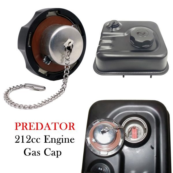 Gas Cap for Predator 212 Engine 6.5 HP (212cc) OHV Horizontal Shaft Gas Engine w/chain, Gas lid for Generac Gas Pressure Washer, Coleman Mini bike, Go kart Engine (Tab Lock) - Image 4