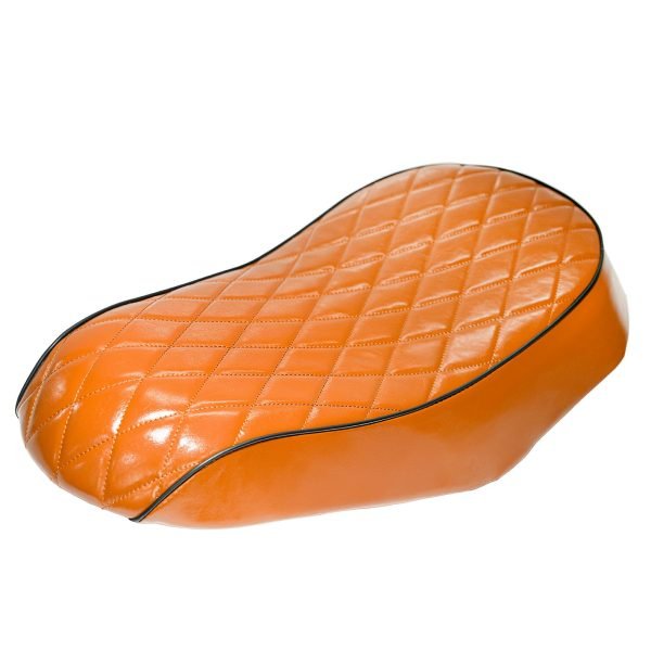 Brown Diamond Stitch Retro Mini bike Seat for Coleman B200 B200RS B200RSV - Image 4