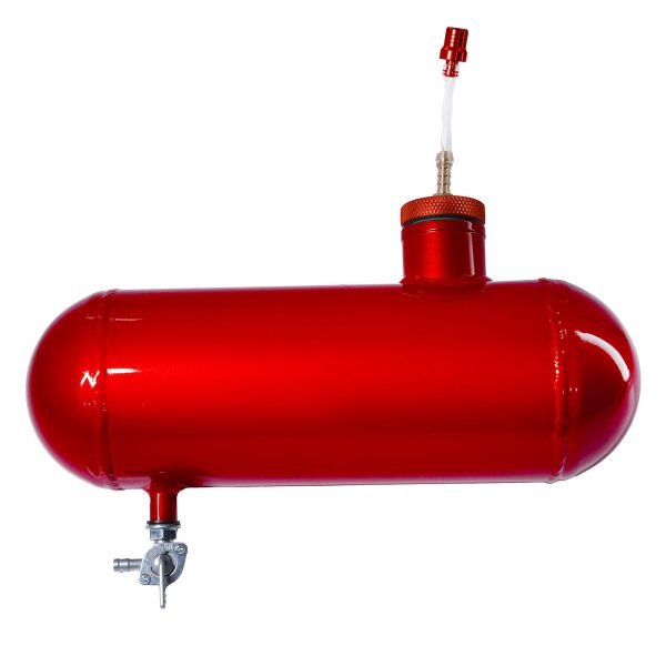 Side Aluminum Mini bike Gas Fuel Tank Cylinder 4x12'' for Coleman Baja Montser Mega moto Predator Hemi non 212 Engine, Massimo Axis RealTree Motovox Mototec Gas Bike, Go Kart Parts (Red) - Image 4