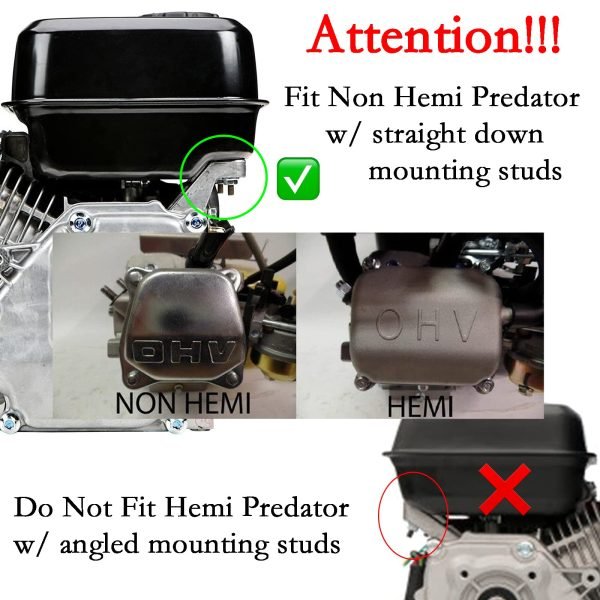 Side Port Gas Fuel Tank W/ Gauge for Non Hemi Predator 212 6.5HP 212CC Engine 60363 69730 69727, Baja Massimo MB200 Mini bike, R210III Chipper Shredder 62323 Water Pump 56160 56162 - Image 4