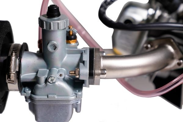 VM22 Carburetor w/Curved Manifold Performance Slide intake pipe Carb Kit For Predator 212cc GX200 Coleman CT200U BT200X Mini bike196 Clones Engine, KT196 Go kart (Obsidian Black) - Image 4