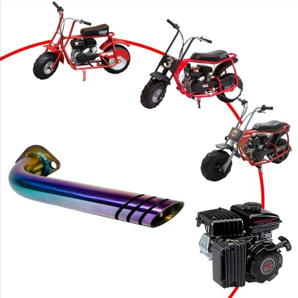 Header Pipe Kit for Coleman CT100U CC100X 98cc Predator 79cc 3HP Engine, Massimo MB100 79cc Mini Bike, 154F 3.0 hp Engine Parts (Colorful) - Image 5