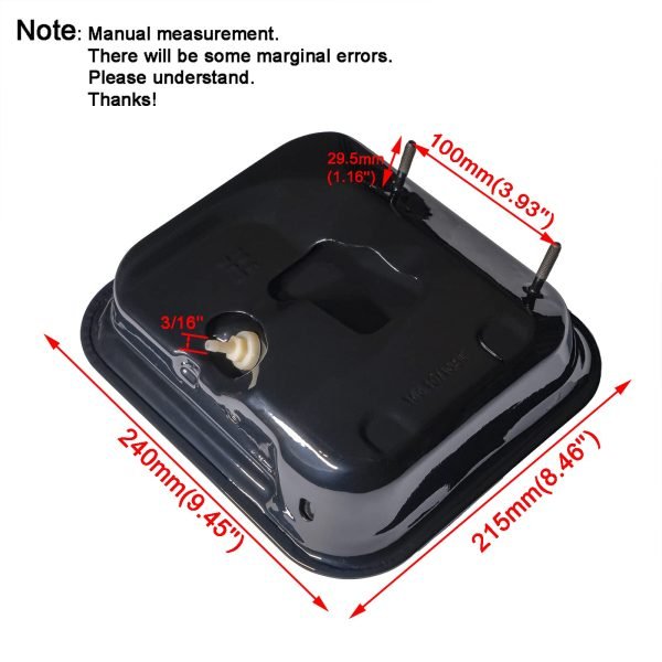 Side Port Gas Tank w/ Raised Cap For Coleman BT200X CT200U CT200UEX, Baja Warrior MB200 Mini Bike Fuel Tank Replacement for Hemi Predator 212 212cc 224 MAX performance Engine - Image 5