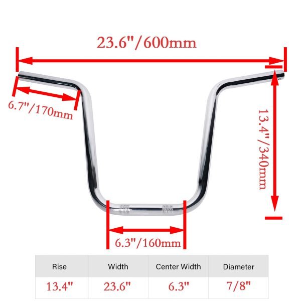 Chrome 13'' Ape Hangers 7/8'' Mini Bike Handlebars for Coleman B200R CT200U Motovox MBX10 Mega moto MMB80 Trailmaster MB200 100cc 200cc Mini Bike Parts - Image 5