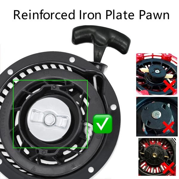 Pull Start Recoil Starter Assembly for Predator 224 max Performance Engine 6.6 HP (224cc) OHV Replacement Parts w/New Pull Cord & Handle, Mini Bike, Go Kart - Image 5