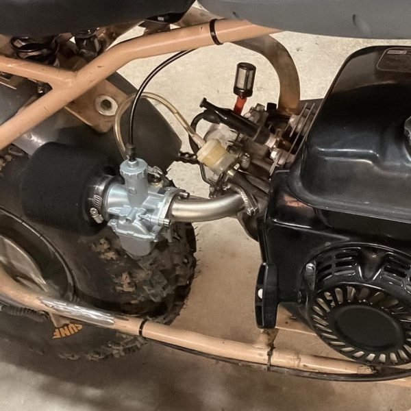 VM22 Carburetor w/Curved Manifold Performance Slide intake pipe Carb Kit For Predator 212cc GX200 Coleman CT200U BT200X Mini bike196 Clones Engine, KT196 Go kart (Obsidian Black) - Image 5