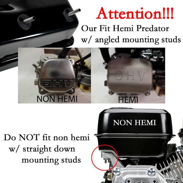 Side Port Gas Tank w/ Raised Cap For Coleman BT200X CT200U CT200UEX, Baja Warrior MB200 Mini Bike Fuel Tank Replacement for Hemi Predator 212 212cc 224 MAX performance Engine - Image 6